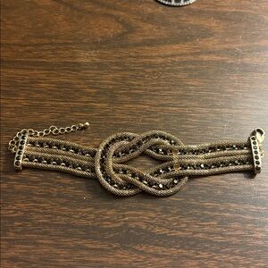 Gold and Black Chain Bracelet